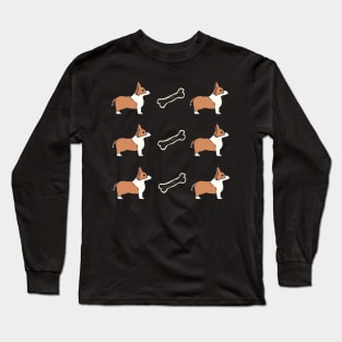 Pembroke Welsh Corgi Dog Breed Pattern Long Sleeve T-Shirt